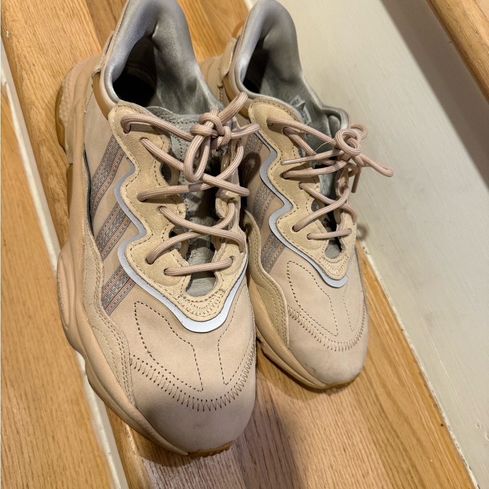 adidas Beige and Gray Athletic Shoes